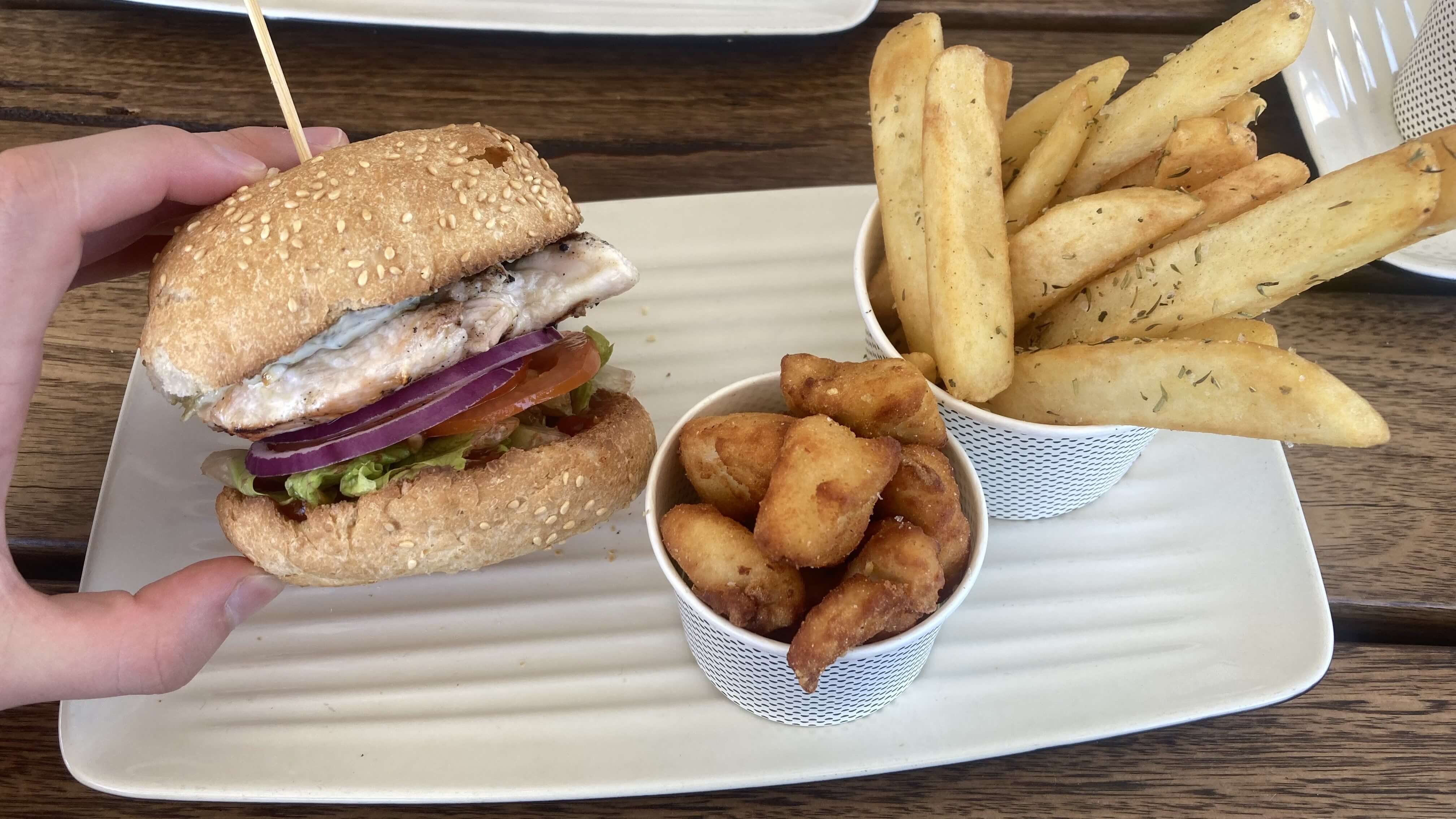 Simon Says, Healthy Fried Chicken Bites, Famous Grill'd Chips